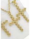 SET DE COLLAR, ARETES Y DIJE EN RODIO CON MICROCIRCIONES