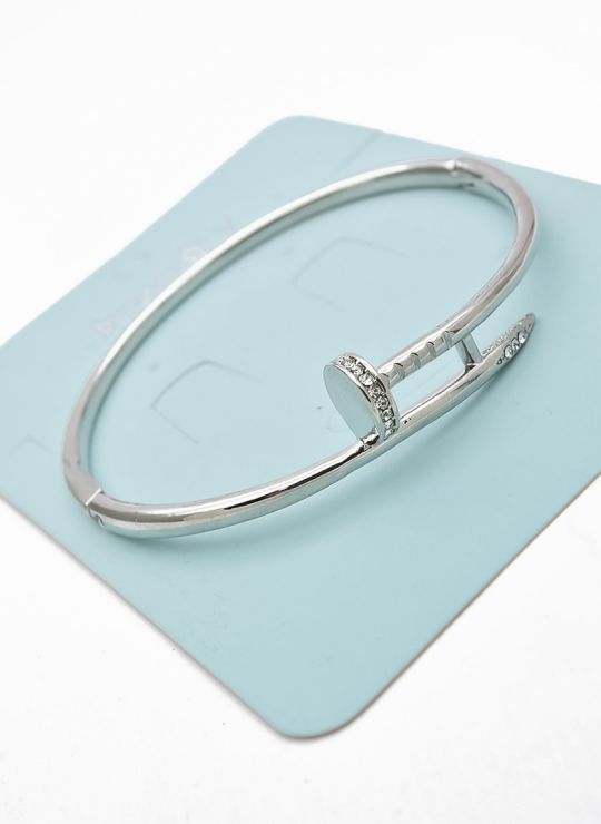 PULSERA TIPO BRAZALETE EN RODIO MICROCIRCONES