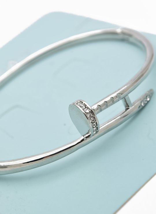 PULSERA TIPO BRAZALETE EN RODIO MICROCIRCONES
