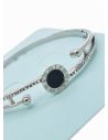 PULSERA TIPO BRAZALETE EN RODIO MICROCIRCONES