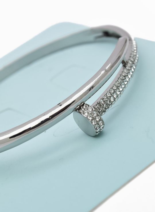 PULSERA TIPO BRAZALETE EN RODIO MICROCIRCONES