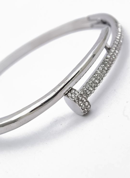 PULSERA TIPO BRAZALETE EN RODIO MICROCIRCONES