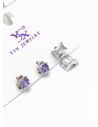 SET DE ARETES 1 PAR Y SOLITARIO TENDENCIA XUPING/ RODIO