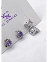 SET DE ARETES 1 PAR Y SOLITARIO TENDENCIA XUPING/ RODIO