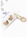 SET DE ARETES 1 PAR Y SOLITARIO TENDENCIA XUPING/ RODIO