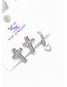 SET DE ARETES 1 PAR Y SOLITARIO TENDENCIA XUPING/ RODIO