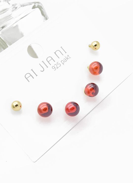 SET DE ARETES X 3 PARES XUPING / RODIO GARANTIZADO