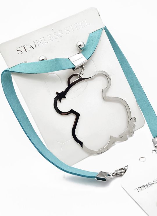 SET DE COLLAR TIPO CHOKER, DIJE Y ARETES EN ACERO INOXIDABLE 316L