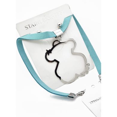 SET DE COLLAR TIPO CHOKER, DIJE Y ARETES EN ACERO INOXIDABLE 316L