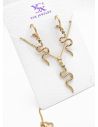 SET DE COLLAR, ARETES Y DIJE EN RODIO CON MICROCIRCIONES