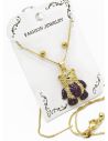 SET DE ARETES, DIJE Y CADENA EN RODIO CON MICROCIRCIONES (ARETES PODRIAN VARIAR)