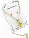 SET DE ARETES, DIJE Y CADENA EN RODIO CON MICROCIRCIONES (ARETES PODRIAN VARIAR)