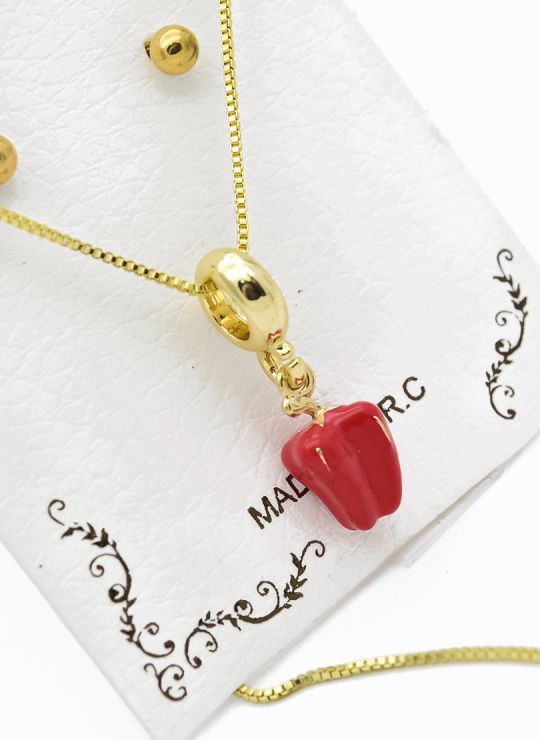 SET DE ARETES, DIJE Y CADENA EN RODIO CON MICROCIRCIONES (ARETES PODRIAN VARIAR)