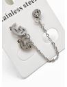 ARETES MEDIANOS CON EARCUFF EN ACERO INOXIDABLE 316L