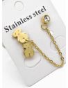ARETES MEDIANOS CON EARCUFF EN ACERO INOXIDABLE 316L