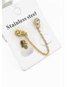 ARETES MEDIANOS CON EARCUFF EN ACERO INOXIDABLE 316L