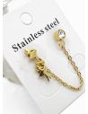 ARETES MEDIANOS CON EARCUFF EN ACERO INOXIDABLE 316L
