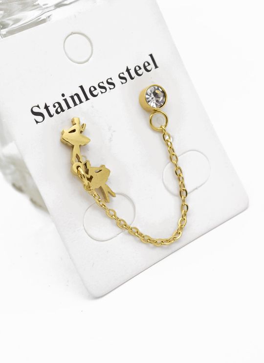 ARETES MEDIANOS CON EARCUFF EN ACERO INOXIDABLE 316L