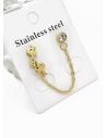 ARETES MEDIANOS CON EARCUFF EN ACERO INOXIDABLE 316L