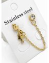 ARETES MEDIANOS CON EARCUFF EN ACERO INOXIDABLE 316L