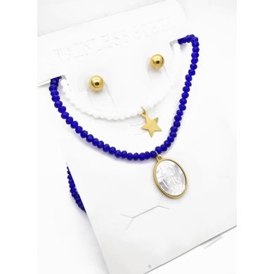 SET DE COLLAR, ARETES, DIJE EN ACERO INOXIDABLE 316L