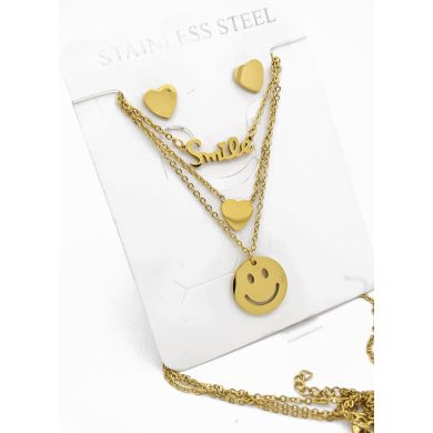 SET DE COLLAR, ARETES, DIJE EN ACERO INOXIDABLE 316L