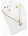 SET DE COLLAR Y ARETES - DIJE EN RODIO CON MICROCIRCIONES / GARANTIA
