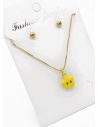 SET DE COLLAR Y ARETES - DIJE EN RODIO CON MICROCIRCIONES / GARANTIA