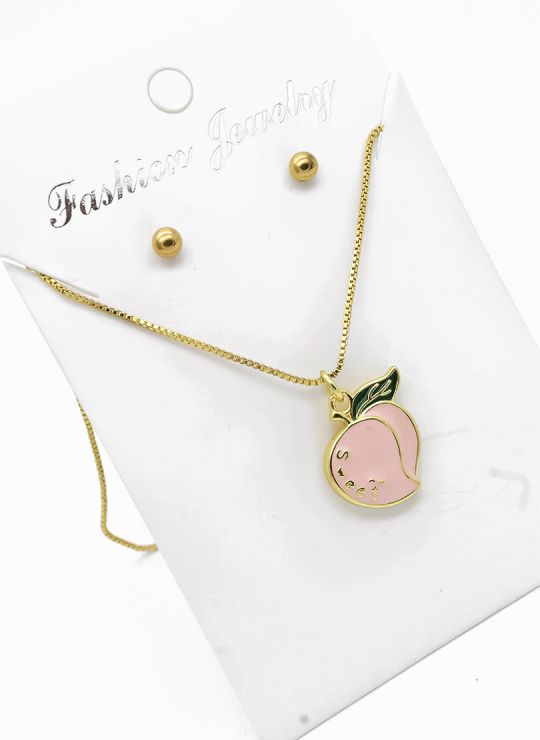 SET DE COLLAR Y ARETES - DIJE EN RODIO CON MICROCIRCIONES / GARANTIA