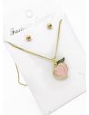 SET DE COLLAR Y ARETES - DIJE EN RODIO CON MICROCIRCIONES / GARANTIA