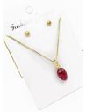 SET DE COLLAR Y ARETES - DIJE EN RODIO CON MICROCIRCIONES / GARANTIA