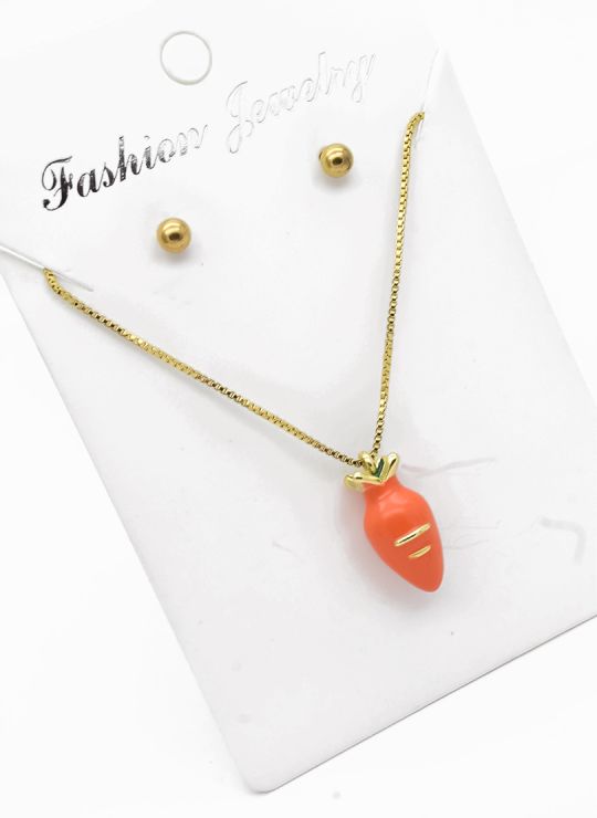 SET DE COLLAR Y ARETES - DIJE EN RODIO CON MICROCIRCIONES / GARANTIA