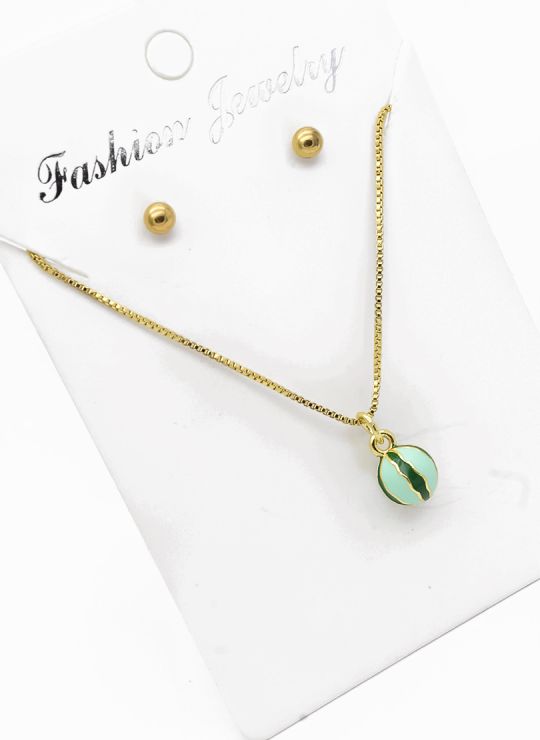 SET DE COLLAR Y ARETES - DIJE EN RODIO CON MICROCIRCIONES / GARANTIA