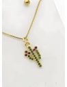 SET DE COLLAR Y ARETES - DIJE EN RODIO CON MICROCIRCIONES / GARANTIA