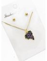 SET DE COLLAR Y ARETES - DIJE EN RODIO CON MICROCIRCIONES / GARANTIA