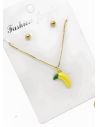 SET DE COLLAR Y ARETES - DIJE EN RODIO CON MICROCIRCIONES / GARANTIA