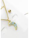 SET DE COLLAR Y ARETES - DIJE EN RODIO CON MICROCIRCIONES / GARANTIA