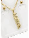 SET DE COLLAR Y ARETES - DIJE EN ORO GOLDFILLED CON MICROCIRCIONES / GARANTIA