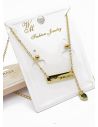 SET DE COLLAR Y ARETES - DIJE EN ORO GOLDFILLED CON MICROCIRCIONES / GARANTIA