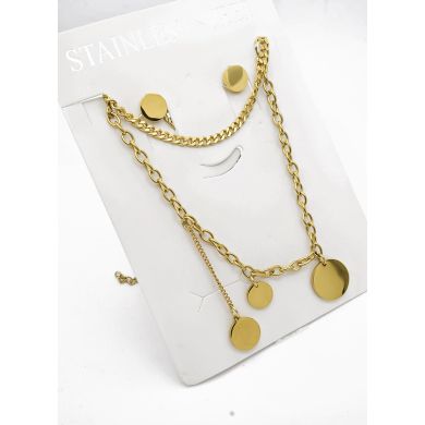 SET DE COLLAR, ARETES, DIJE EN ACERO INOXIDABLE 316L
