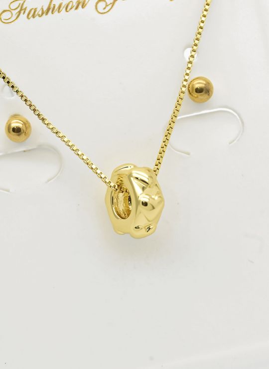SET DE COLLAR Y ARETES - DIJE EN RODIO CON MICROCIRCIONES / GARANTIA