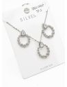 SET DE COLLAR Y ARETES - DIJE EN RODIO CON MICROCIRCIONES / GARANTIA