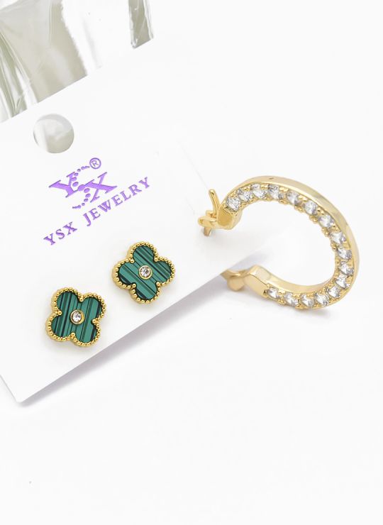 SET DE ARETES RODIO TIPO SOLITARIO XUPING CALIDAD AAA