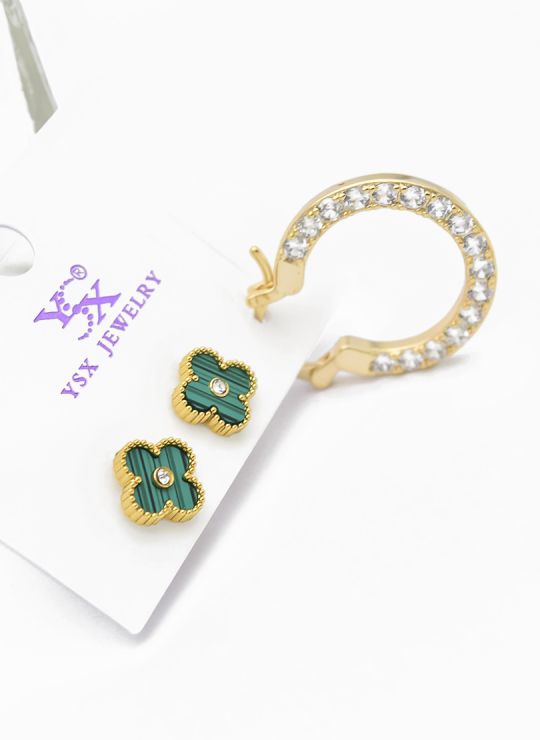 SET DE ARETES RODIO TIPO SOLITARIO XUPING CALIDAD AAA