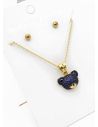 SET DE COLLAR Y ARETES - DIJE EN RODIO CON MICROCIRCIONES / GARANTIA