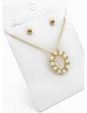 SET DE COLLAR Y ARETES - DIJE EN RODIO CON MICROCIRCIONES / GARANTIA
