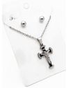 SET DE COLLAR, ARETES, DIJE EN ACERO INOXIDABLE 316L