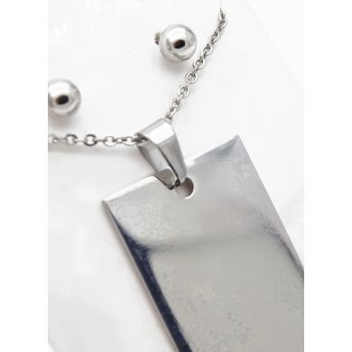 SET DE COLLAR, DIJE Y ARETES EN ACERO INOXIDABLE 316L