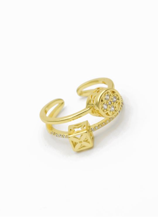 ANILLO GRADUABLE RODIO XUPING YXZ CRISTALES