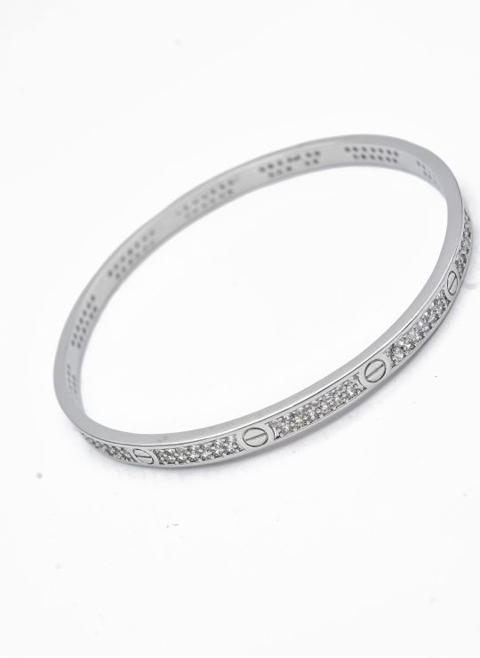 PULSERA TIPO BRAZALETE EN RODIO CALIDAD AAA MICROCIRCONES VIP